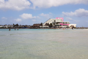 the beautiful beach of Isla Mujeres at Playa Norte